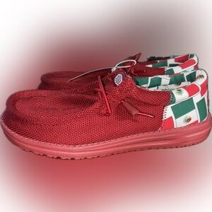 Hey Dude Wally Funk Red Mexican Flag Shoes M6 W8